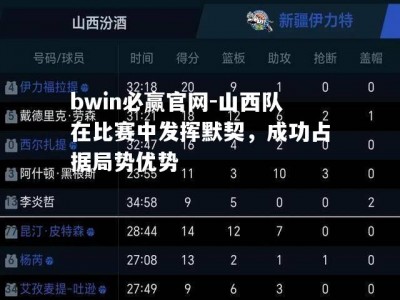 bwin必赢官网-山西队在比赛中发挥默契，成功占据局势优势